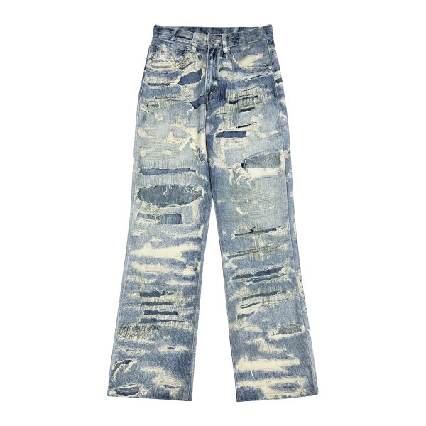 High Street American-Style Ripped Straight Loose Jeans for Men and Women - Fashionable Slim-Fit Wide-Leg Pants