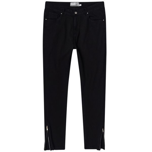 High Street Casual Cuff Zipper Denim Pants - Trendy Y2K Inspired Streetwear for Effortless Style