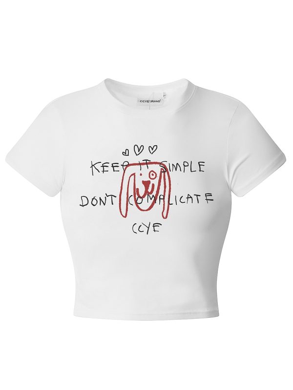 High Street Casual Women's Short Sleeve T-shirt - Straight Tube Design, American Style, Trendy Summer Top