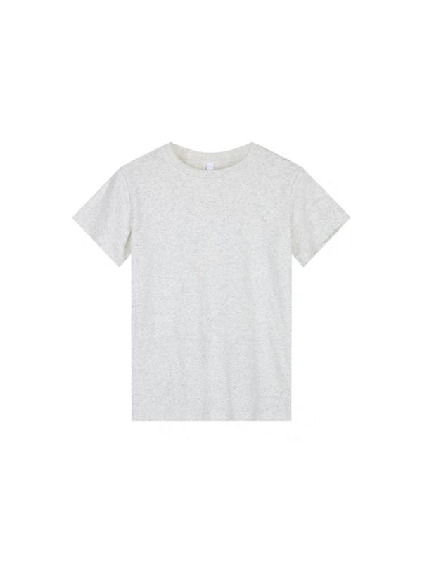 High Street Solid Color Short-Sleeve T-Shirt for Men and Women, Retro Straight Shoulder Small Collar, Fitted Y2K Style Top