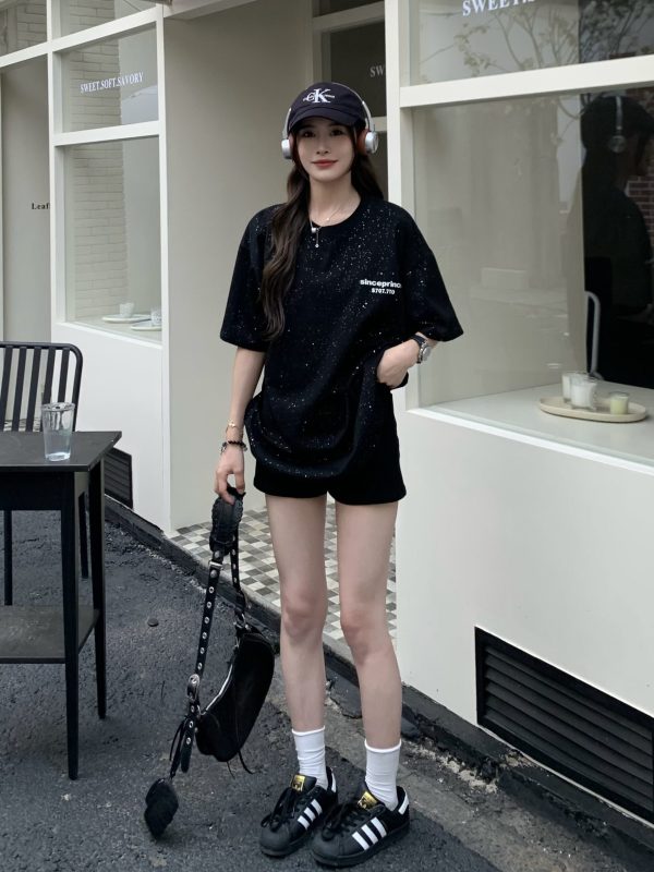 High Waist Black Denim Shorts for Women - Versatile Slim Fit Summer Hot Pants 2025, Y2K Style