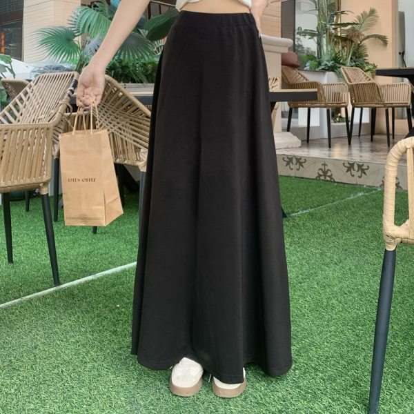 High Waist Gray A-Line Skirt for Women - Slimming Summer Versatile Style, Simple Cool Feel, Perfect for 90s and Y2K Fashion