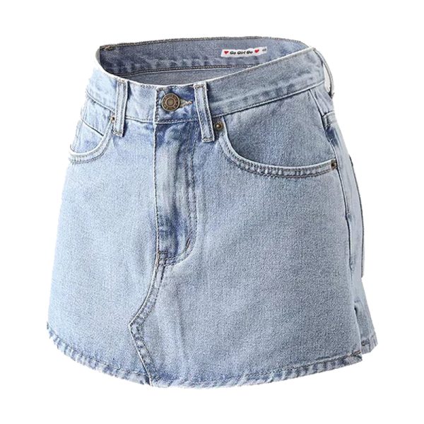 High Waist Side Split Denim Skirt for Women - Slimming Summer Skirt, European and American Style, Anti-Exposure Short Skirt