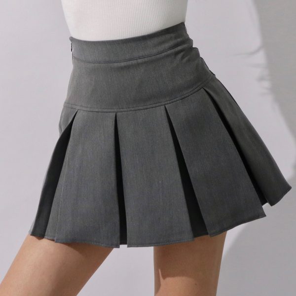 High-Waisted A-Line Retro Academy Style Skirt | Slim-Fit Flattering Short Umbrella Skirt for a Stylish 90s Look