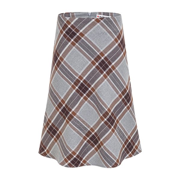 High-Waisted Color-Blocking Plaid A-Line Skirt for Women - Retro European American Style Short Bodycon Fashion