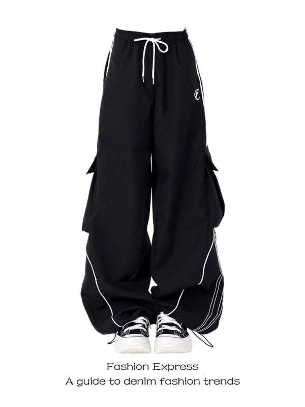High-Waisted Loose Wide-Leg Wine Red Casual Work Pants for Women - Autumn Winter 2025 High Street Fashion