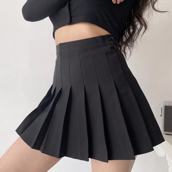 High-Waisted Pleated Mini Skirt with Safety Shorts - Retro American Style, Mizuhara Kiko Inspired, Super Beautiful Fashion Statement