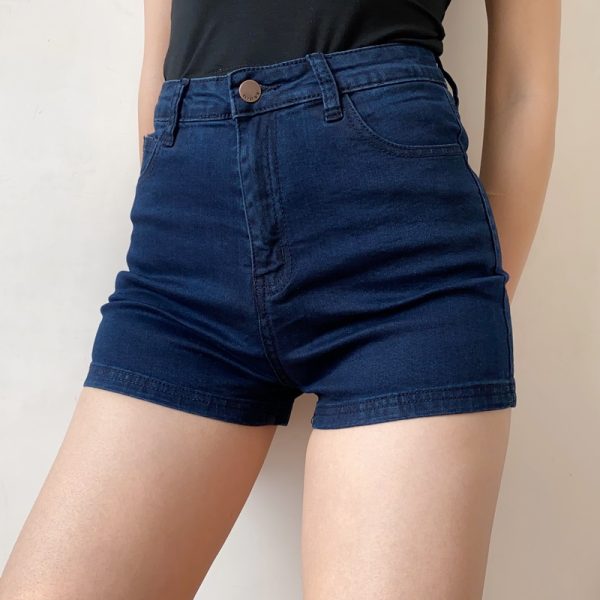 High-Waisted Slim Fit Stretch Denim Shorts for Women, Vintage American Style Sexy Summer Hot Pants