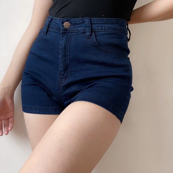 High-Waisted Slim Fit Stretch Denim Shorts for Women, Vintage American Style Sexy Summer Hot Pants