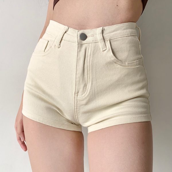High-Waisted Slimming Long-Leg Denim Shorts for Women - European American Style Bodycon Hot Pants for Summer Fashion