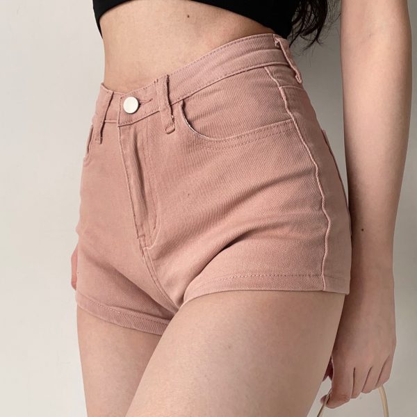 High-Waisted Slimming Long-Leg Denim Shorts for Women - European American Style Bodycon Hot Pants for Summer Fashion