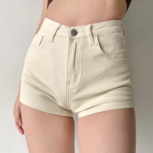 High-Waisted Slimming Long-Leg Denim Shorts for Women - European American Style Bodycon Hot Pants for Summer Fashion