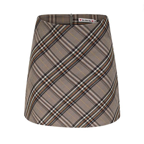 High-Waisted Slimming Plaid A-Line Mini Skirt - Vintage American Style Bodycon Skirt for Women, Perfect for 90s & Y2K Fashion