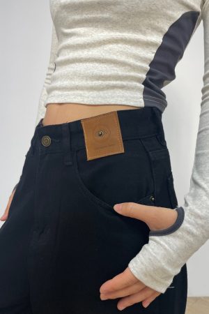 High-Waisted Straight-Leg Draped Denim Pants for Men and Women - Trendy Retro Wide-Leg Loose-Fitting American High Street Style
