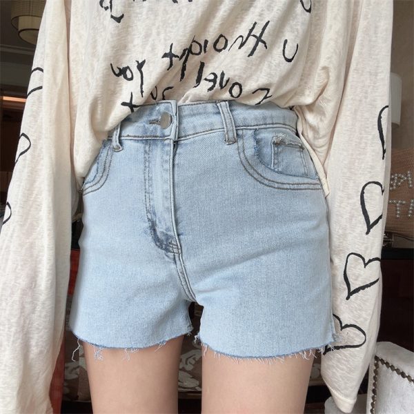 High-Waisted Stretch Denim Shorts for Women - 2024 Spring/Summer American Vintage Hot Pants, Super Versatile Y2K Style