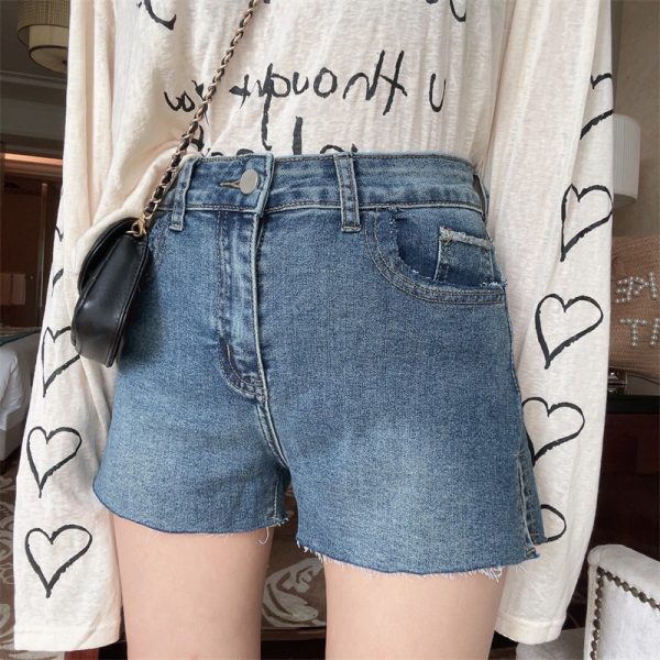 High-Waisted Stretch Denim Shorts for Women - 2024 Spring/Summer American Vintage Hot Pants, Super Versatile Y2K Style