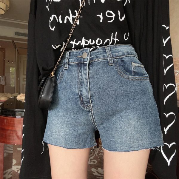 High-Waisted Stretch Denim Shorts for Women - 2024 Spring/Summer American Vintage Hot Pants, Super Versatile Y2K Style