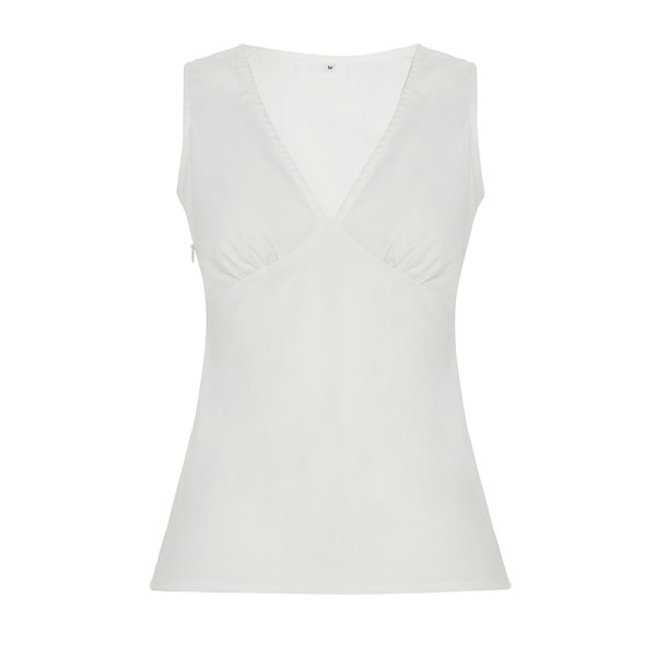 Hot Girl Solid Color Strap Hollow Textured Camisole - Versatile Slim Fit Waist-Defining Top for Y2K and Korean Style Fashion