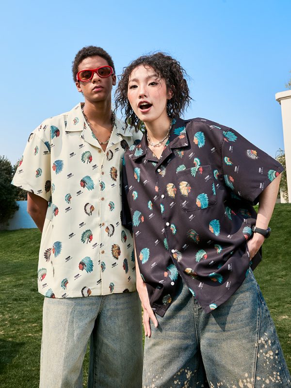Ice Silk Cool Feel Hawaiian Short Sleeve Floral Shirt - Vintage Unisex 2025 Summer Style, Floral Print, Relaxed Fit, Tropical Vibes