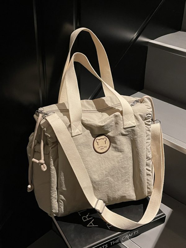 Japanese Harajuku Large-Capacity Canvas Tote Bag for Women - Simple 2025 Student Shoulder Bag for Commuting and Everyday Use