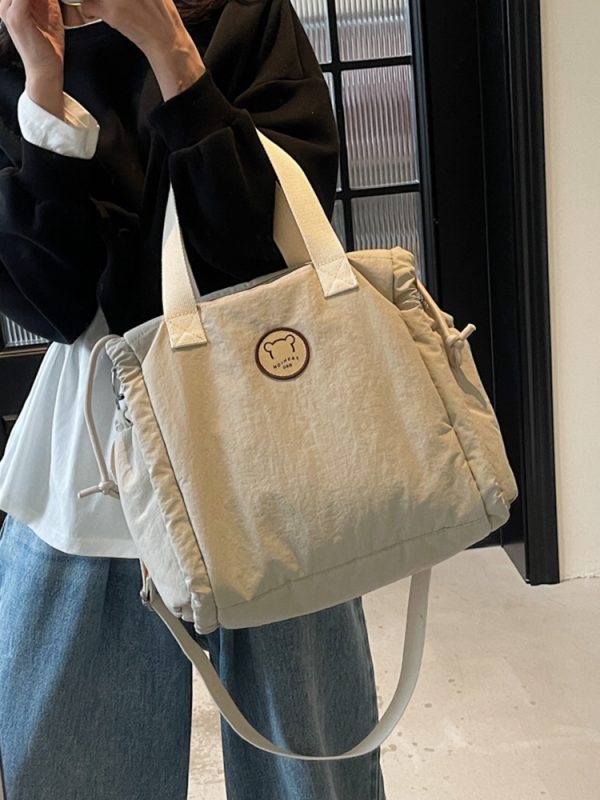 Japanese Harajuku Large-Capacity Canvas Tote Bag for Women - Simple 2025 Student Shoulder Bag for Commuting and Everyday Use