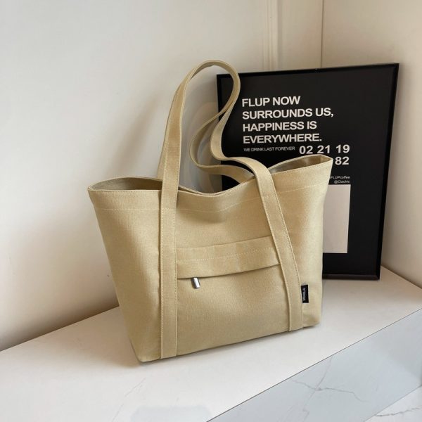 Japanese-Style Canvas Tote Bag for Women, Trendy Large Capacity Shoulder Bag for School, Commuting, and Everyday Use 2025