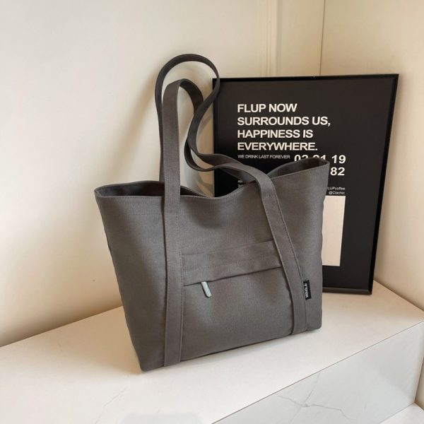 Japanese-Style Canvas Tote Bag for Women, Trendy Large Capacity Shoulder Bag for School, Commuting, and Everyday Use 2025