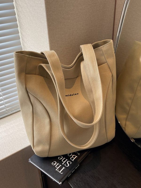 Japanese-Style Canvas Tote Bag for Women, Trendy Large Capacity Shoulder Bag for School, Commuting, and Everyday Use 2025