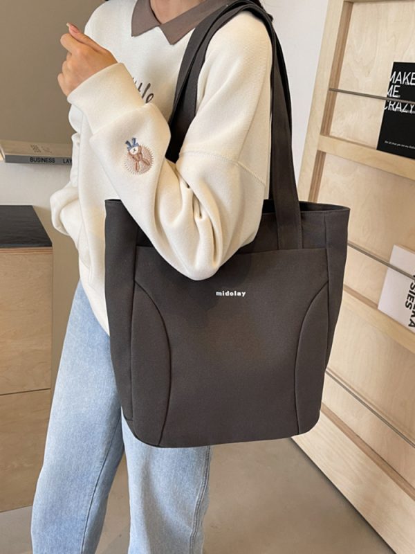 Japanese-Style Canvas Tote Bag for Women, Trendy Large Capacity Shoulder Bag for School, Commuting, and Everyday Use 2025