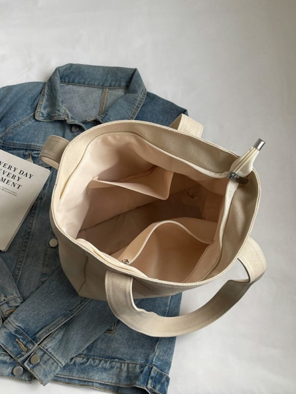 Japanese-Style Canvas Tote Bag for Women, Trendy Large Capacity Shoulder Bag for School, Commuting, and Everyday Use 2025