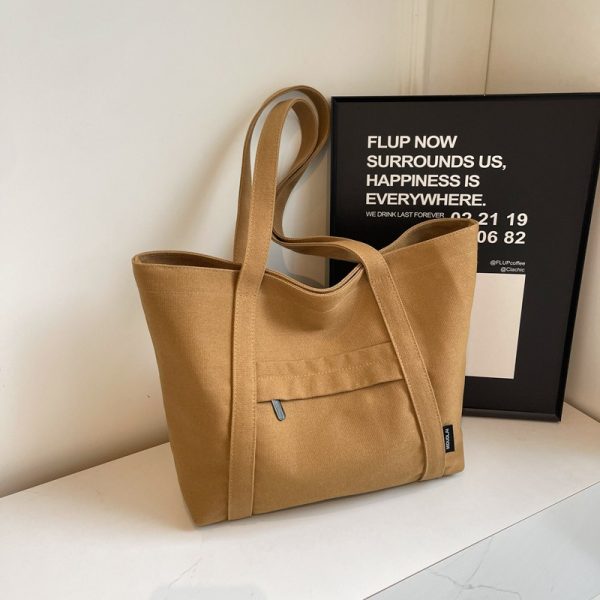 Japanese-Style Canvas Tote Bag for Women, Trendy Large Capacity Shoulder Bag for School, Commuting, and Everyday Use 2025