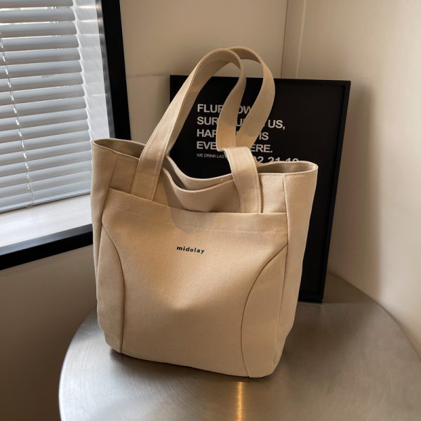 Japanese-Style Canvas Tote Bag for Women, Trendy Large Capacity Shoulder Bag for School, Commuting, and Everyday Use 2025
