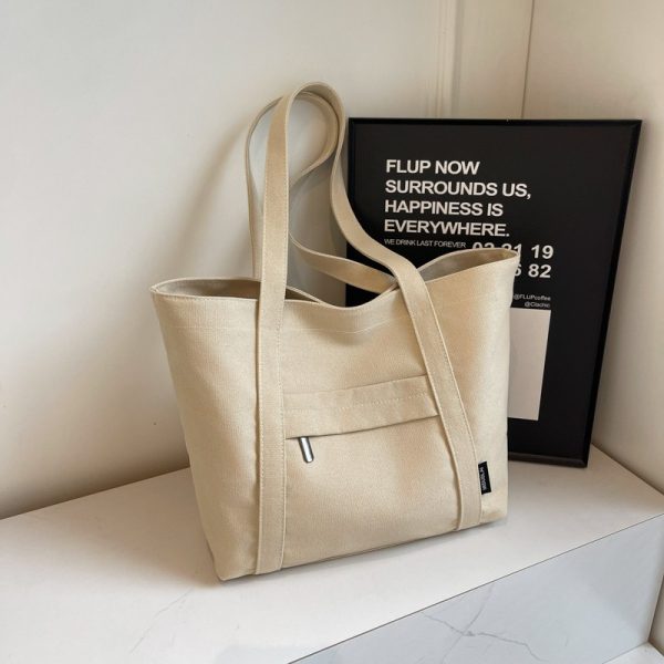 Japanese-Style Canvas Tote Bag for Women, Trendy Large Capacity Shoulder Bag for School, Commuting, and Everyday Use 2025