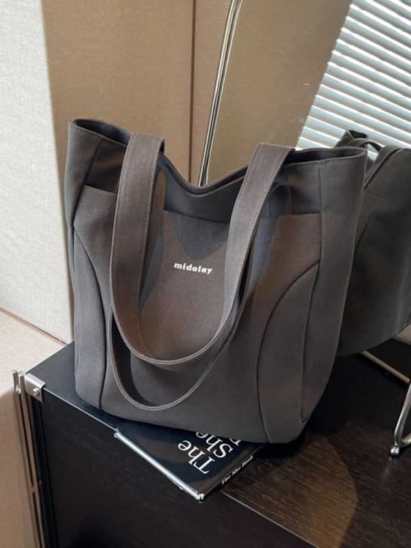 Japanese-Style Canvas Tote Bag for Women, Trendy Large Capacity Shoulder Bag for School, Commuting, and Everyday Use 2025