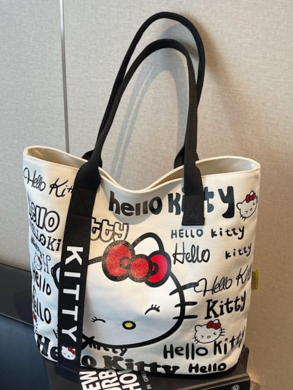 Japanese-Style Cartoon Canvas Tote Bag for Women - Large Capacity Student Shoulder Bag for Summer Commuting and Classes