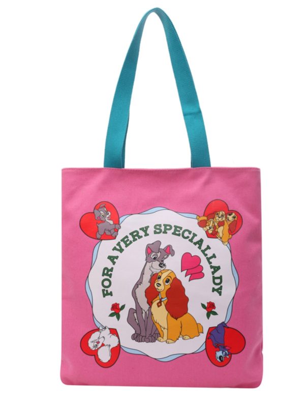 Japanese-Style Cartoon Canvas Tote Bag for Women, Large Capacity Commuter Shoulder Bag for Students, Hand-Held Book Bag