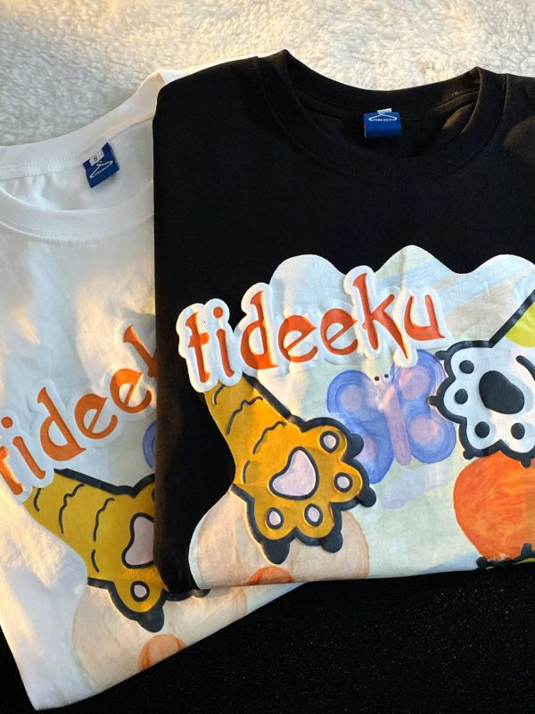 Japanese-Style Cartoon Graffiti Short Sleeve T-Shirt for Men & Women, Plus Size, Trendy Couple Outfit, Casual Streetwear