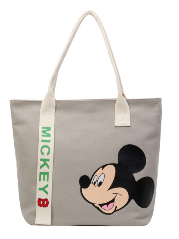 Japanese-Style Cartoon Single-Shoulder Canvas Tote Bag for Women â€“ Versatile, Large Capacity, Perfect for Students and Commuting