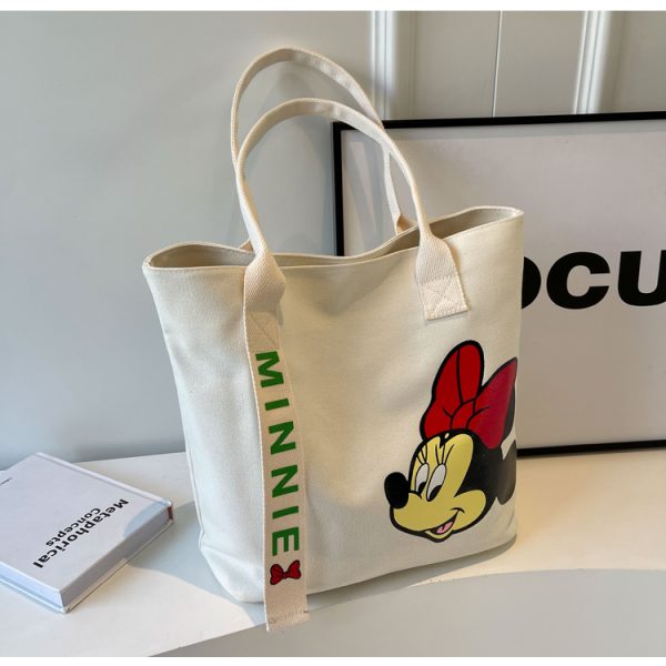 Japanese-Style Cartoon Single-Shoulder Canvas Tote Bag for Women â€“ Versatile, Large Capacity, Perfect for Students and Commuting