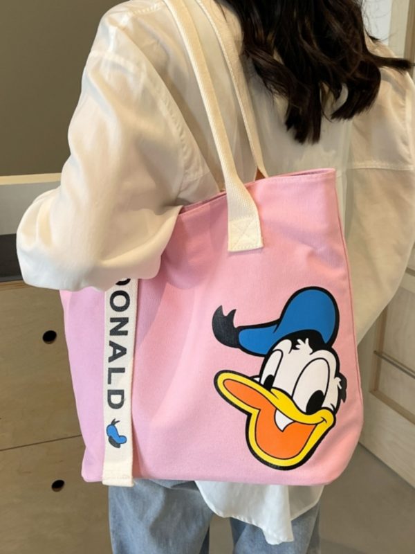 Japanese-Style Cartoon Single-Shoulder Canvas Tote Bag for Women â€“ Versatile, Large Capacity, Perfect for Students and Commuting
