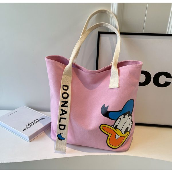 Japanese-Style Cartoon Single-Shoulder Canvas Tote Bag for Women â€“ Versatile, Large Capacity, Perfect for Students and Commuting