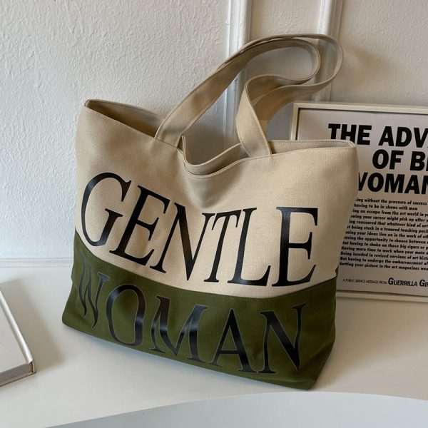 Japanese Style Large Capacity Canvas Tote Bag for Women - Versatile Casual Mommy Shoulder Bag for Class and Commuting
