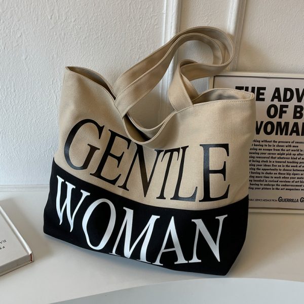 Japanese Style Large Capacity Canvas Tote Bag for Women - Versatile Casual Mommy Shoulder Bag for Class and Commuting