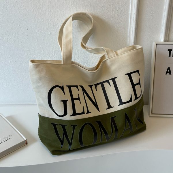 Japanese Style Large Capacity Canvas Tote Bag for Women - Versatile Casual Mommy Shoulder Bag for Class and Commuting