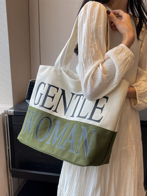 Japanese Style Large Capacity Canvas Tote Bag for Women - Versatile Casual Mommy Shoulder Bag for Class and Commuting