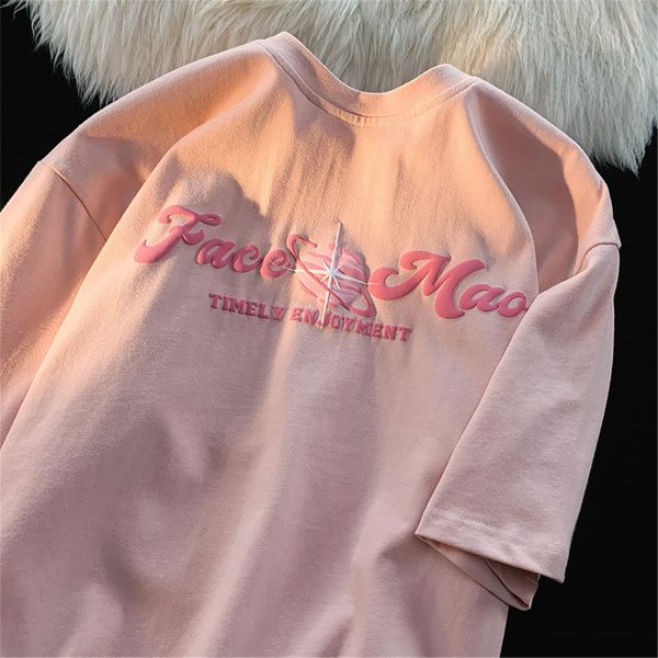 Japanese-Style Minimalist Cotton Short-Sleeve T-Shirt for Men and Women, Plus Size, Loose-Fitting Unisex Couple Top