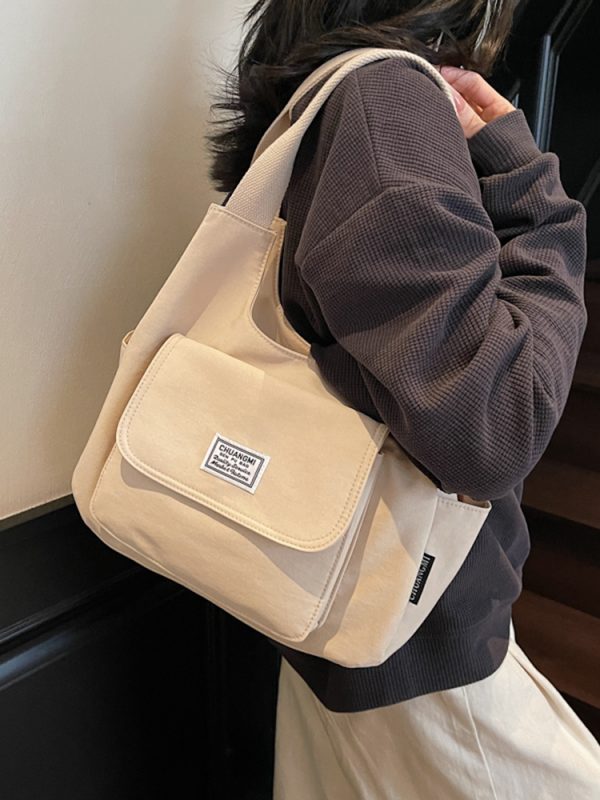 Japanese-Style Oxford Cloth Tote Bag for Women - 2025 Model, Large Capacity Handheld Shoulder Bag for Commuting and Classes