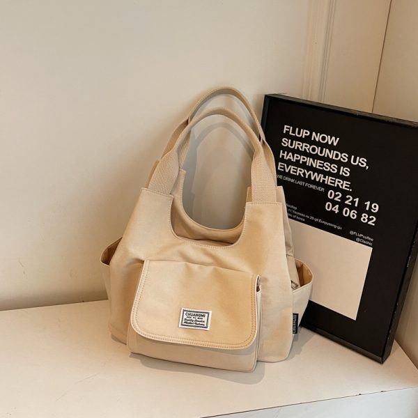 Japanese-Style Oxford Cloth Tote Bag for Women - 2025 Model, Large Capacity Handheld Shoulder Bag for Commuting and Classes