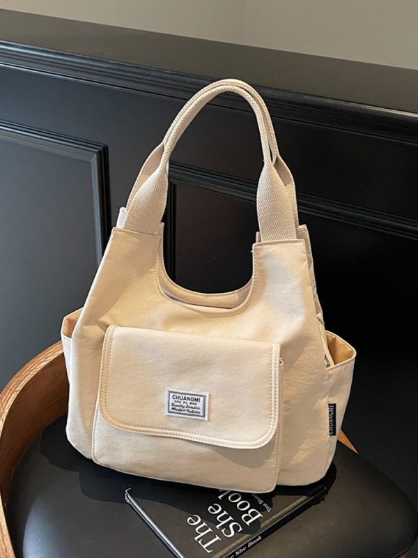 Japanese-Style Oxford Cloth Tote Bag for Women - 2025 Model, Large Capacity Handheld Shoulder Bag for Commuting and Classes