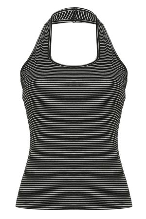 Korean Aesthetic Striped One-Shoulder Sheer Long Sleeve T-Shirt Top for Women - Lightweight Versatile Fashion Essential